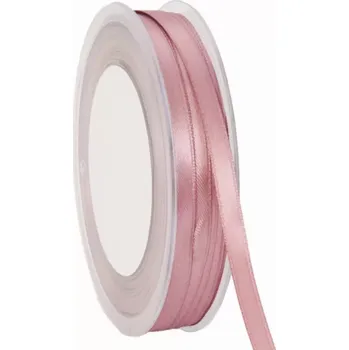 Stuha Oboustranná saténová stuha 10mm x 25m starorůžová