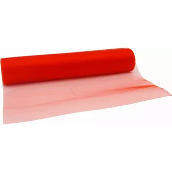 ubrus Organzový běhoun na stůl 280 mm x 10 m červená