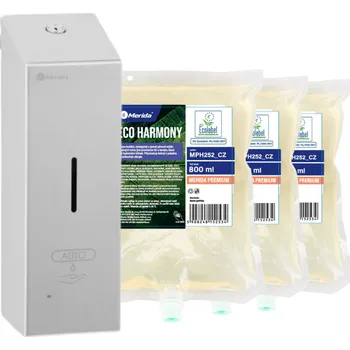 Dávkovač mýdla Automatický dávkovač pěnového mýdla MERIDA STELLA SLIM nerez mat + 3 ks ECO Harmony mýdlo za 3,- Kč