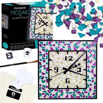 Mozaiková sada Umělecká MOZAIKA Čtvercové Hodiny KREATIVNÍ Sada Pro Chlapce HRAČKA