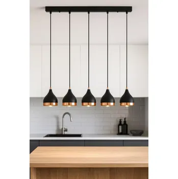 Dekorativní svítidlo Lustr 7010, černá / měděná - YILDO