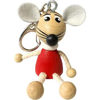 MYŠKA – ručně malovaná dřevěná klíčenka