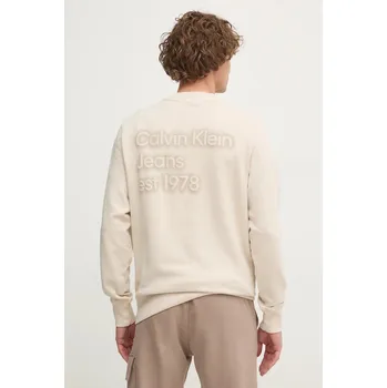 Pánská mikina Mikina Calvin Klein Jeans J30J327079 béžová 08X, vel. L