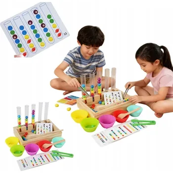 Puzzle DŘEVĚNÁ MONTESSORI SENZORICKÁ HRAČKA - PUZZLE, TŘÍDIČ, MÍČKY