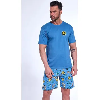 Modré Pánské Pyžamo Cornette s Výrazným Skútrem, Modrá M i321_124568-481758