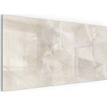 Krbová kamna Dekorativní skleněná podložka pod kamna, krbová kamna - přírodní mramorový vzor 120x60 cm