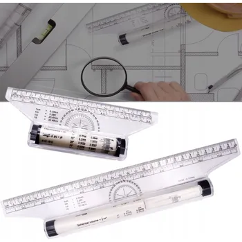 pravítka Kreslicí pravítko s rolovacím kolečkem, stupnice pravítka, 2 ks, 15 a 30 cm