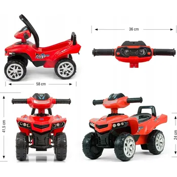 Odrážedlo ODRÁŽEDLO 2v1 ČTYŘKOLKA S ZVUKEM A SVĚTLY PRO DĚTI OD 2 LET