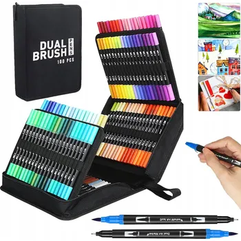 SADA UMĚLECKÝCH POPISOVAČŮ, 100 FIXY S DVOJITÝM HROTEM, FIXY