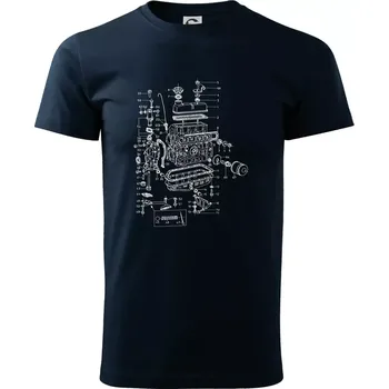 Pánské tričko Motor škoda 105-136 - Triko extra velké (5-8XL) - 7XL ( Námořní modrá (téměř černá) )