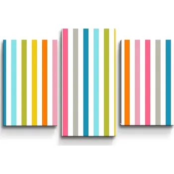 Obraz Sablio Obraz - 3-dílný Barevné proužky - 75x50 cm