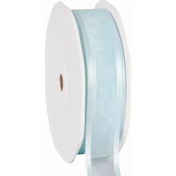 Stuha Organza se saténovým lemem 25 mm x 25 m světle modrá