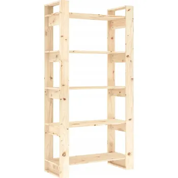 Knihovna Dřevěná knihovna z borovicového dřeva 80 x 35 x 160 cm, přírodní