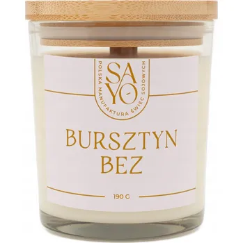 Svíčka LILKOVĚ AMBROVÁ SÓJOVÁ SVÍČKA SAYO VONNÁ SVÍČKA VŮNĚ KVĚTU BEZU A JANTARU 430G