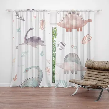 Závěs Sablio Závěs Malovaní dinosauři: 2ks 140x250cm