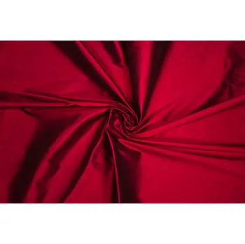 Hedvábný dupion hladký, rudý, sartor.cz