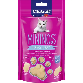 Pamlsek pro kočku VITAKRAFT MININOS FANCY JERKY Losos 40g - Pamlsky pro kočky s lososem