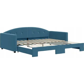 Pohovka Rozkládací pohovka, modrá, 100x200 cm, samet