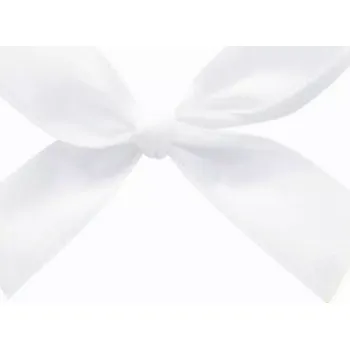 Svatební dekorace Saténová mašle 15 mm/6 cm x 6 cm bílá
