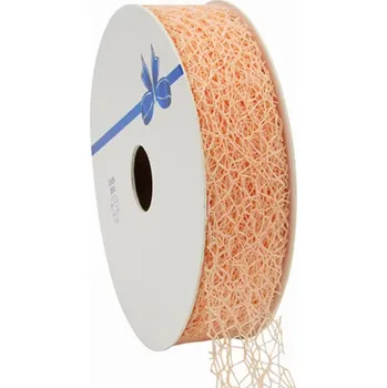 Stuha Pavučinová dekorační stuha 25 mm x 20 m lososová