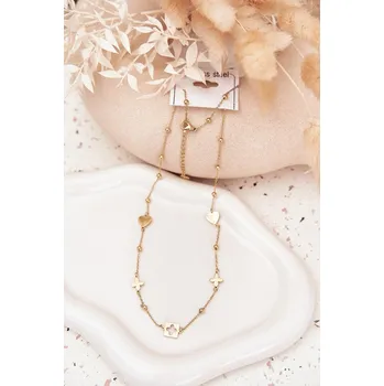 Dámská halenka Náhrdelník se zavěsky nerezová ocel zlatý univerzální