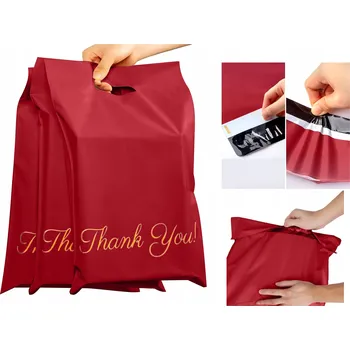 Obálka PLASTOVÉ OBÁLKY PRO ZASÍLÁNÍ BALÍKŮ S UCHEM 310x420 MM 50 KS ČERVENÉ