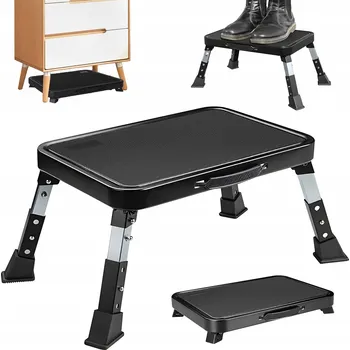Taburet SKLÁDACÍ TABURET stolička podnožka protiskluzová černá PLOŠINA 40 cm 150 kg