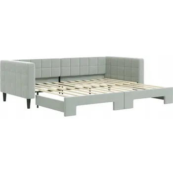 Pohovka Rozkládací lehátko-pohovka světle šedá 223 x 100 x 68 cm