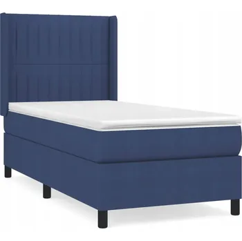 Postel Kontinentální postel modrá 193 x 93 x 118/128 cm s matrací 90 x 190 x