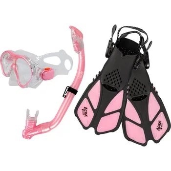 Potápěčské vybavení ACRA Šnorchlovací dětský set Maska Šnorchl Ploutve 3v1 růžový | 48550