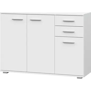 Komoda KOMODA SKŘÍŇKA BÍLÁ DVÍŘKA ZÁSUVKY BÍLÁ MATNÁ 103 OBÝVACÍ POKOJ FUN KD-3 Meble-Craft