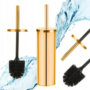 WC štětka WC KARTÁČ STOJACÍ ZLATÝ DO KOUPELNY NA TOALETU