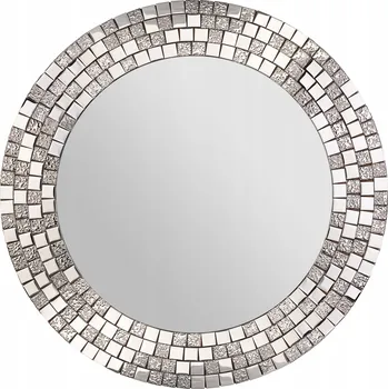 Zrcadlo Zrcadlo stříbrné kulaté nástěnné mozaika stříbrné zrcadlo glamour koupelna 60 cm
