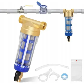 vodní filtr SAMOČISTÍCÍ MOSAZNÝ FILTR NA VODU 3/4" S USADZOVAČEM, PŘEDFILTR, ROBUSTNÍ