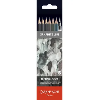 Grafitová tužka Grafitová sada "Graphite Line", 6 ks Technalo (2B, HB, B) + štětec, CARAN D
