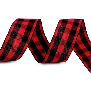 Stuha Károvaná stuha šíře 25 mm, velké, 3 červená