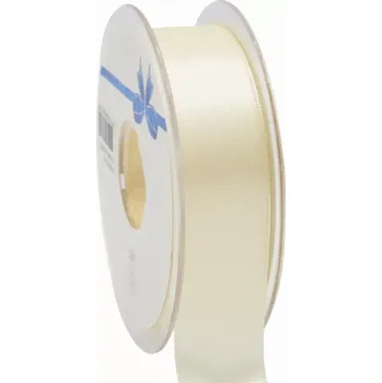 Stuha Oboustranná saténová stuha 25 mm x 25 m slonová kost