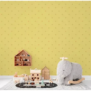 Tapeta Sablio Tapeta Červené kroužky na žluté - 125x75 cm