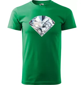 Sablio Tričko s potiskem Diamant - zelené 4XL