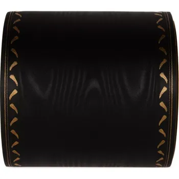 Stuha Moiré stuha s tkaným okrajem černá 100mm x 25m