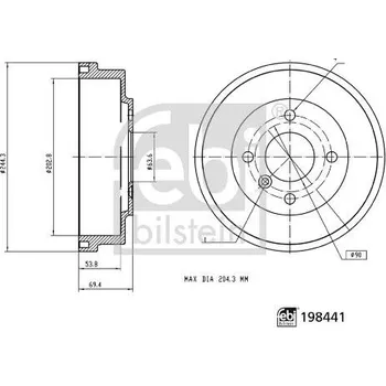 Brzdový buben Brzdový buben FEBI BILSTEIN JR. 198441