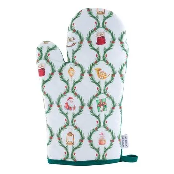 ŚWIĄTECZNA GIRLANDA RĘKAWICA KUCHENNA 18X28 CM 100% BAWEŁNA