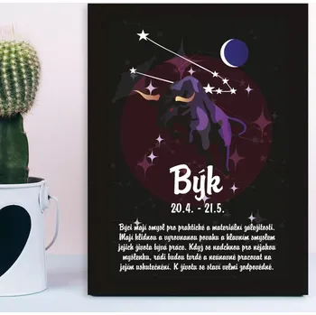 Plechová cedule Sablio Dárková cedulka Býk: 30x40 cm