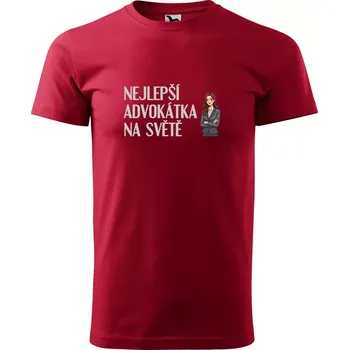 Pánské tričko Sablio Tričko s potiskem Nejlepší advokátka na světě - červené 5XL