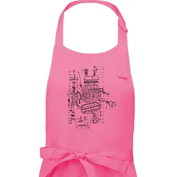 Kuchyňská zástěra Motor škoda 105-136 - Dámská zástěra na vaření - Univerzální velikost ( Růžová )