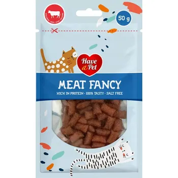 Pamlsek pro kočku MASOVÉ LUXUSNÍ POLŠTÁŘKY Hovězí pro kočky Pamlsek 50g křupavé polštářky