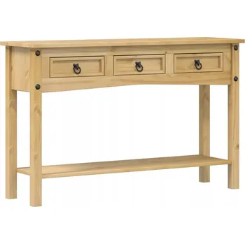 Konferenční stolek Konzolový stolek Corona z masivního borovicového dřeva, 114 x 34,5 x 73 cm, medová barva