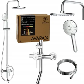 Sprchový set Sprchový panel s baterií, nastavitelný, stříbrný set do sprchového koutu AVAPAX