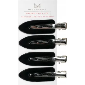 MANY BEAUTY Sponky do vlasů Profesionální 4 ks Černé