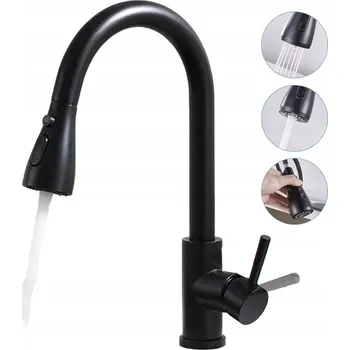 Vodovodní baterie KUCHYŇSKÁ BATERIE S VÝSUVNÝM KOHOUTKEM, 3 REŽIMY, SNADNÁ INSTALACE, BEZ HADICE